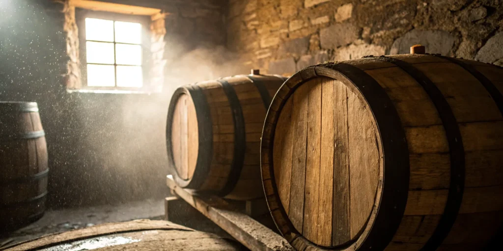 A toasted barrel vs a charred barrel used for aging bourbon.