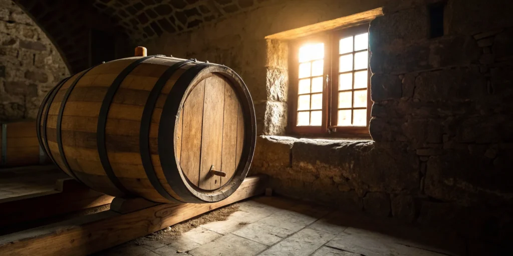 A toasted barrel aging a smooth, wheated bourbon.
