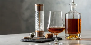 A glass of bourbon whiskey ready for a tasting to understand the meaning of proof.